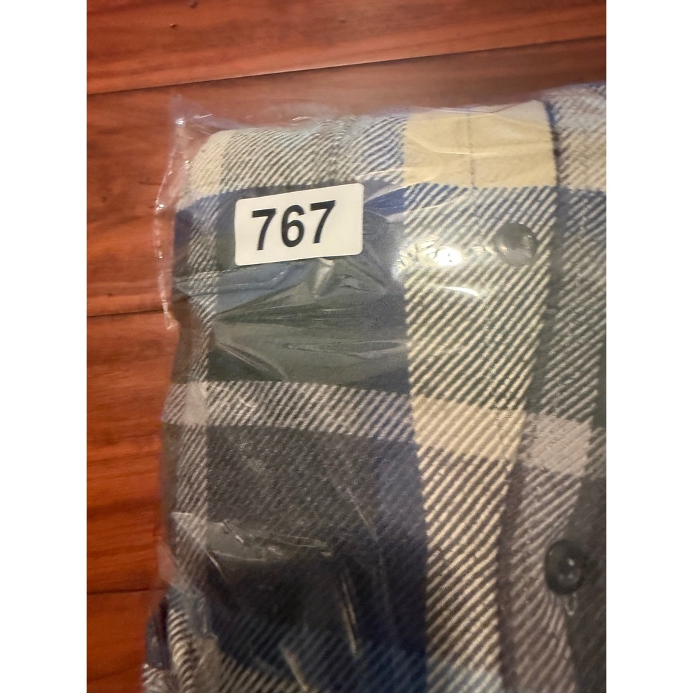 Orvis Mens Plaid Flannel Shirt Jacket Blue Green Cream Pockets Large L/G - Picture 11 of 11